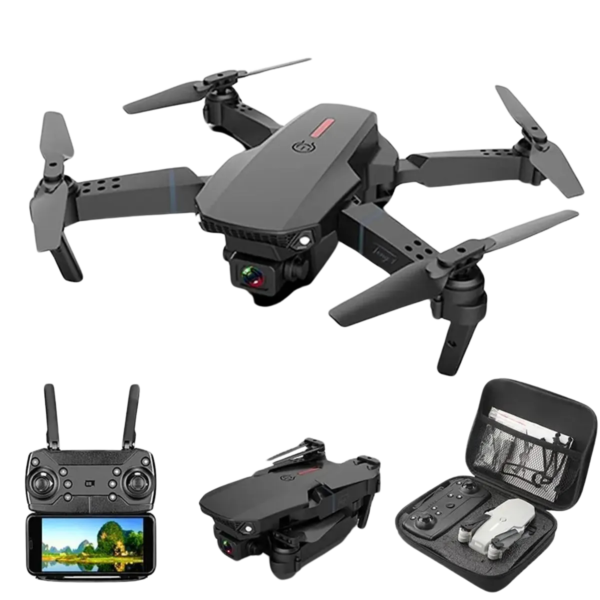 E88 DRONE 4K HD ÇİFT KAMERALI DRONE APP KONTROL WİFİ Lİ KATLANABİLİR QUATCOPTER X3 BATARYA