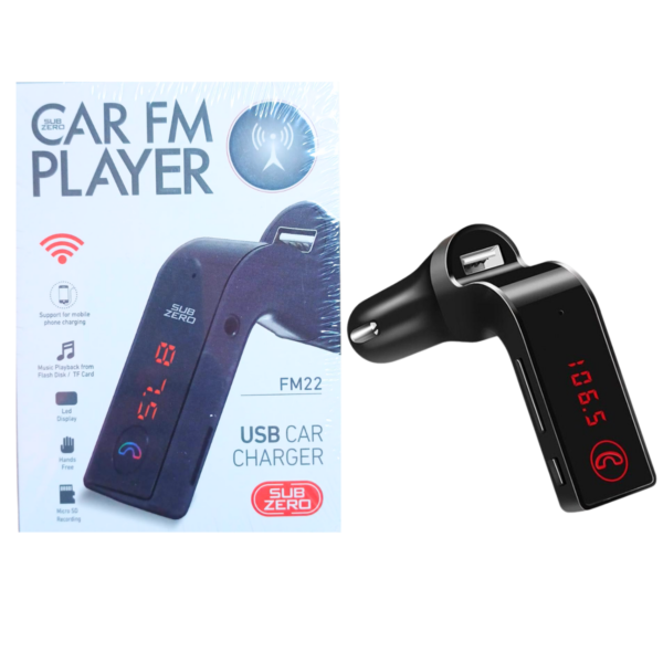 CAR FM PLAYER FM22 BLUETOOTH FM VERİCİ ARAÇ ŞARJ CİHAZI MP3 USB TAM FREKANS FM VERİCİ KART ÇALAR CVC PLL KİLİTLEME - Görsel 2