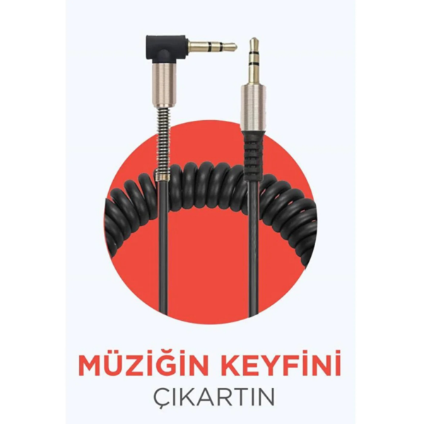 TORİMA XF-09 SİYAH ALTIN UÇLU ARAÇ MÜZİK SES KABLOSU STEREO AUX KABLO 1 Mt - 3.5mm